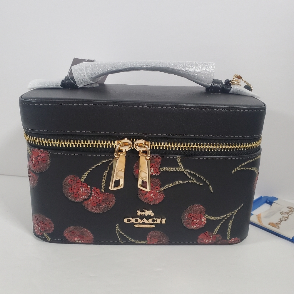 COACH Cosmetic & Make up Case w Cherry Print NWT